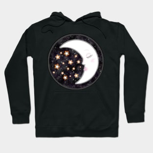 Moon with Rainbow Stars Hoodie